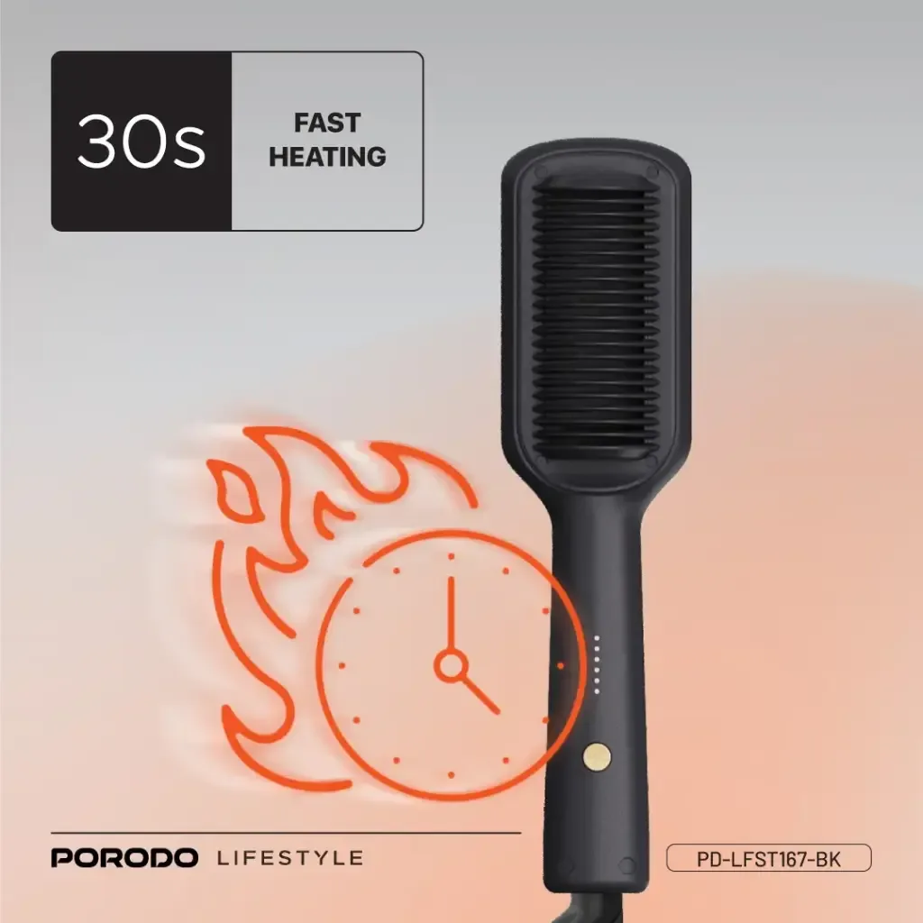 Porodo Lifestyle Electric Heated Hair Straightener COMB,PD-LFST167-BK — image 4