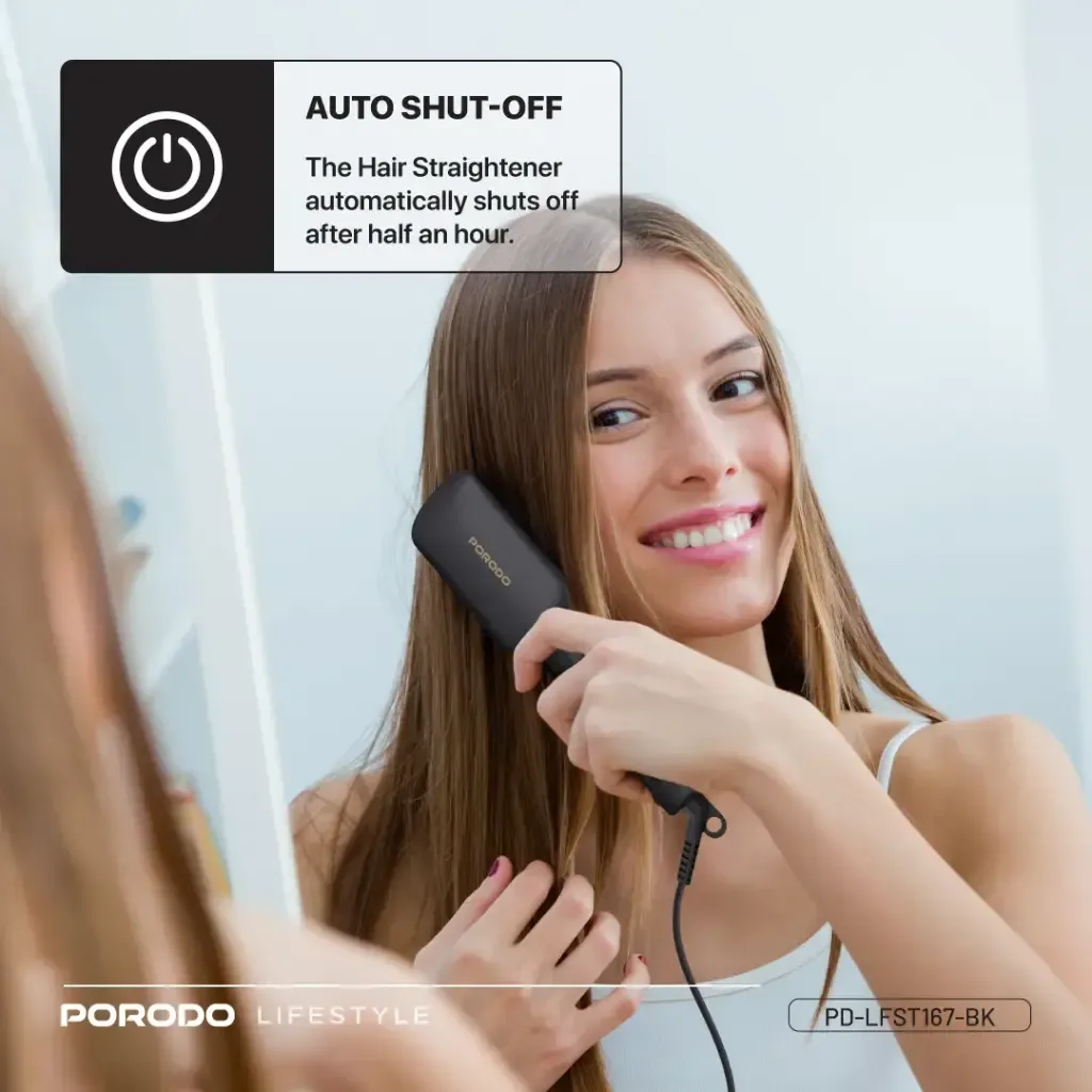 Porodo Lifestyle Electric Heated Hair Straightener COMB,PD-LFST167-BK — image 2