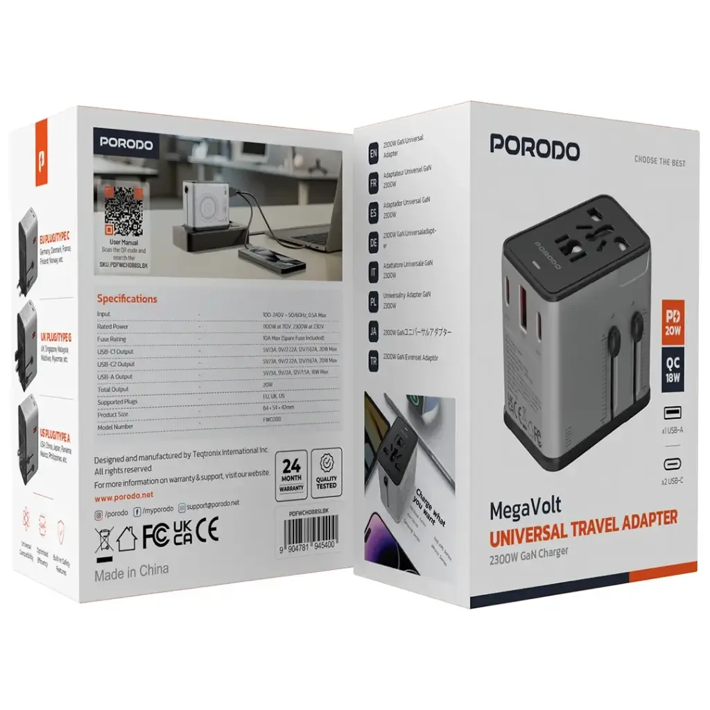 Porodo Megavolt Universal Travel Adapter — image 5