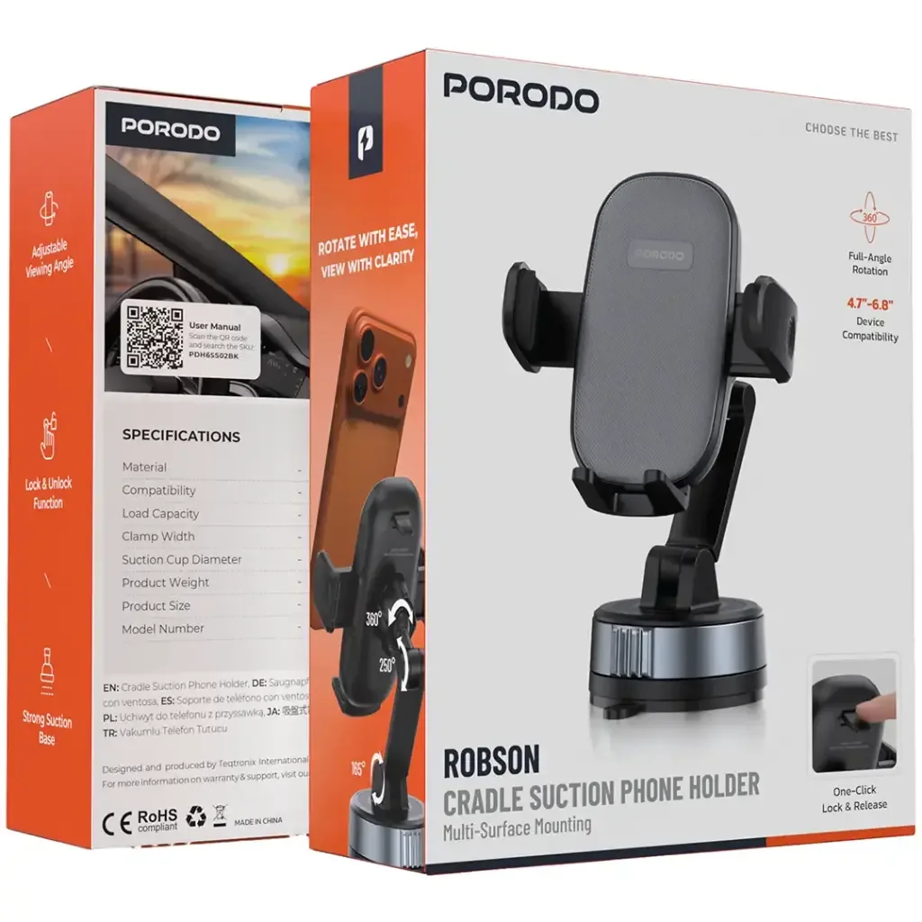 Porodo Robson Cradle Suction Phone Holder — image 3