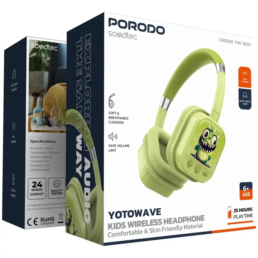 Porodo Soundtec Yotowave Kids Wireless Head Phone with Type C — image 2