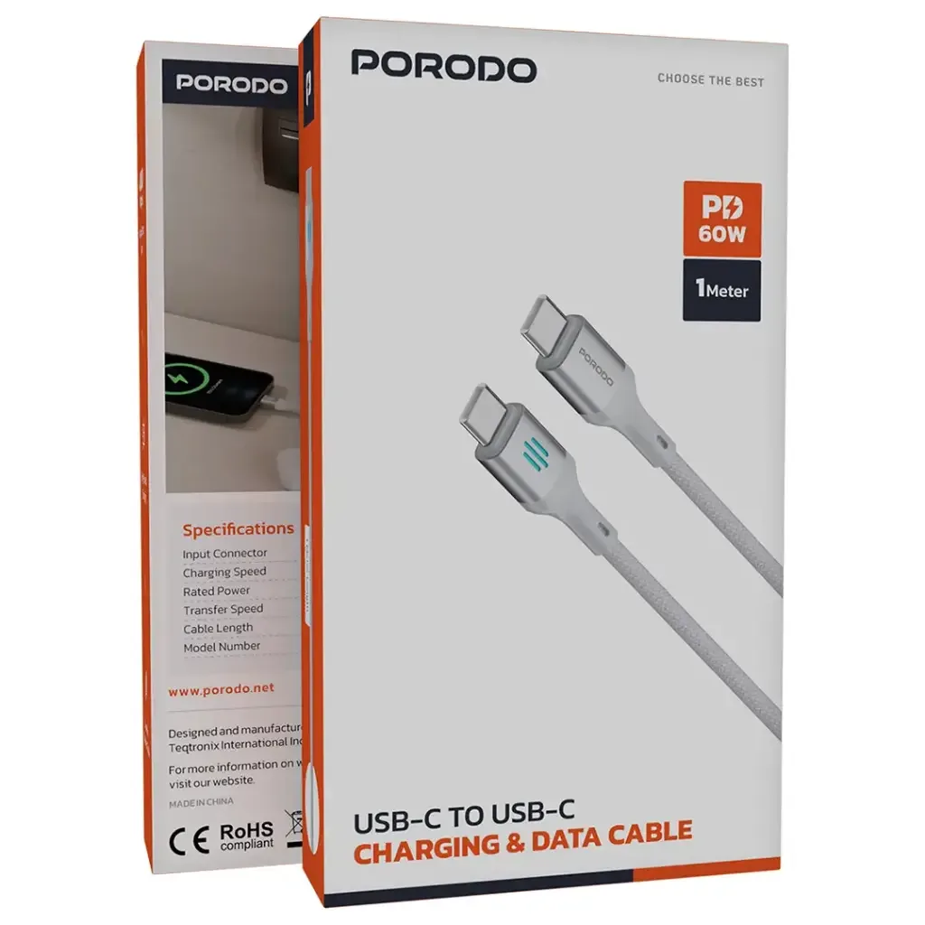 Porodo USB C to USB C Cable – Ultra-Fast 60W Power Delivery — image 3