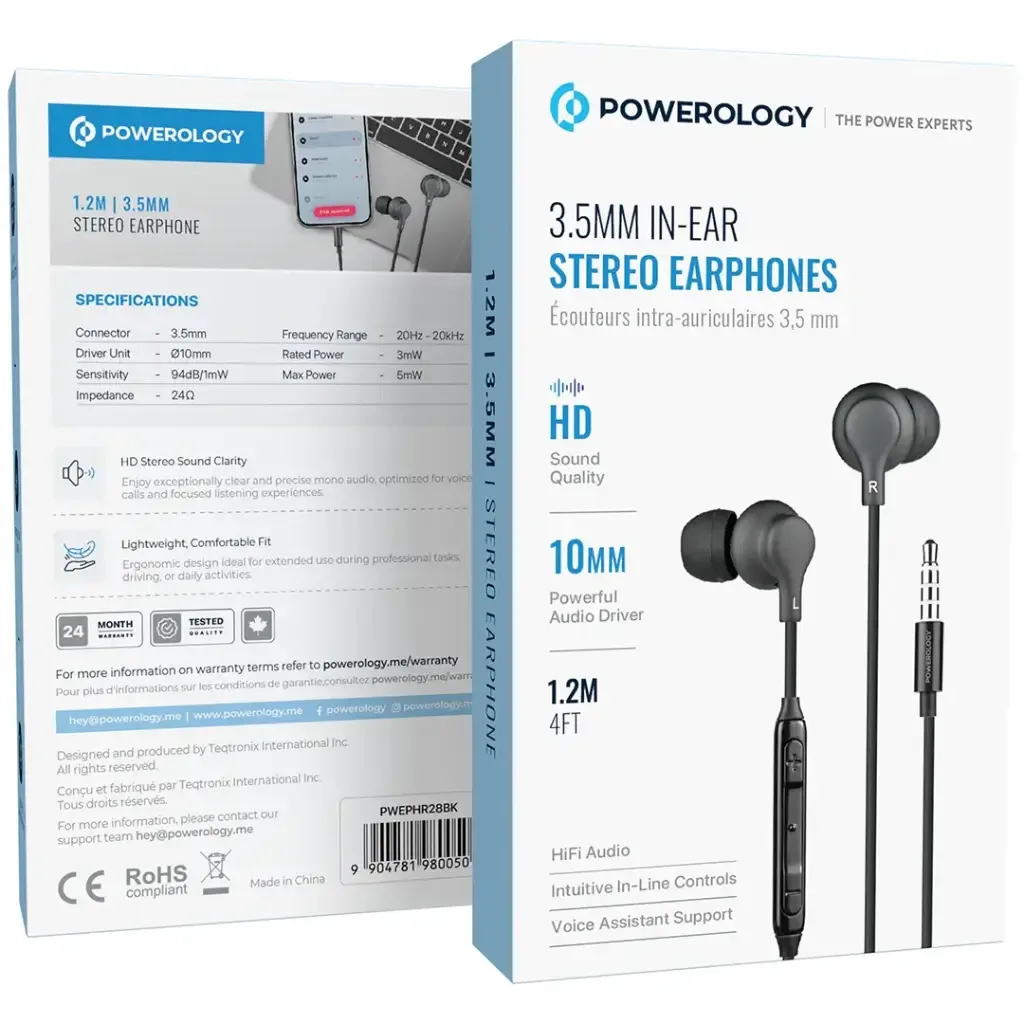 Stereo Earphones Powerful Sound – POWEROLOGY 3.5MM In-Ear — image 2
