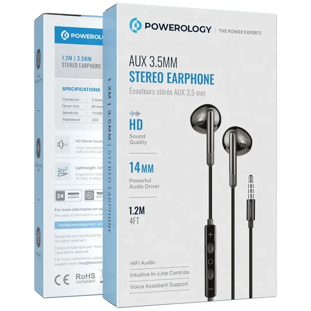 AUX Stereo Earphone Ultimate Sound – POWEROLOGY 3.5MM Wired — image 2