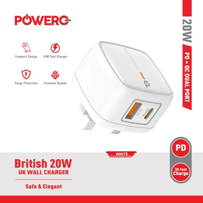 POWERO Plus 20W Wall Charger – Genuine Fast Charge USB-C Charger — image 3