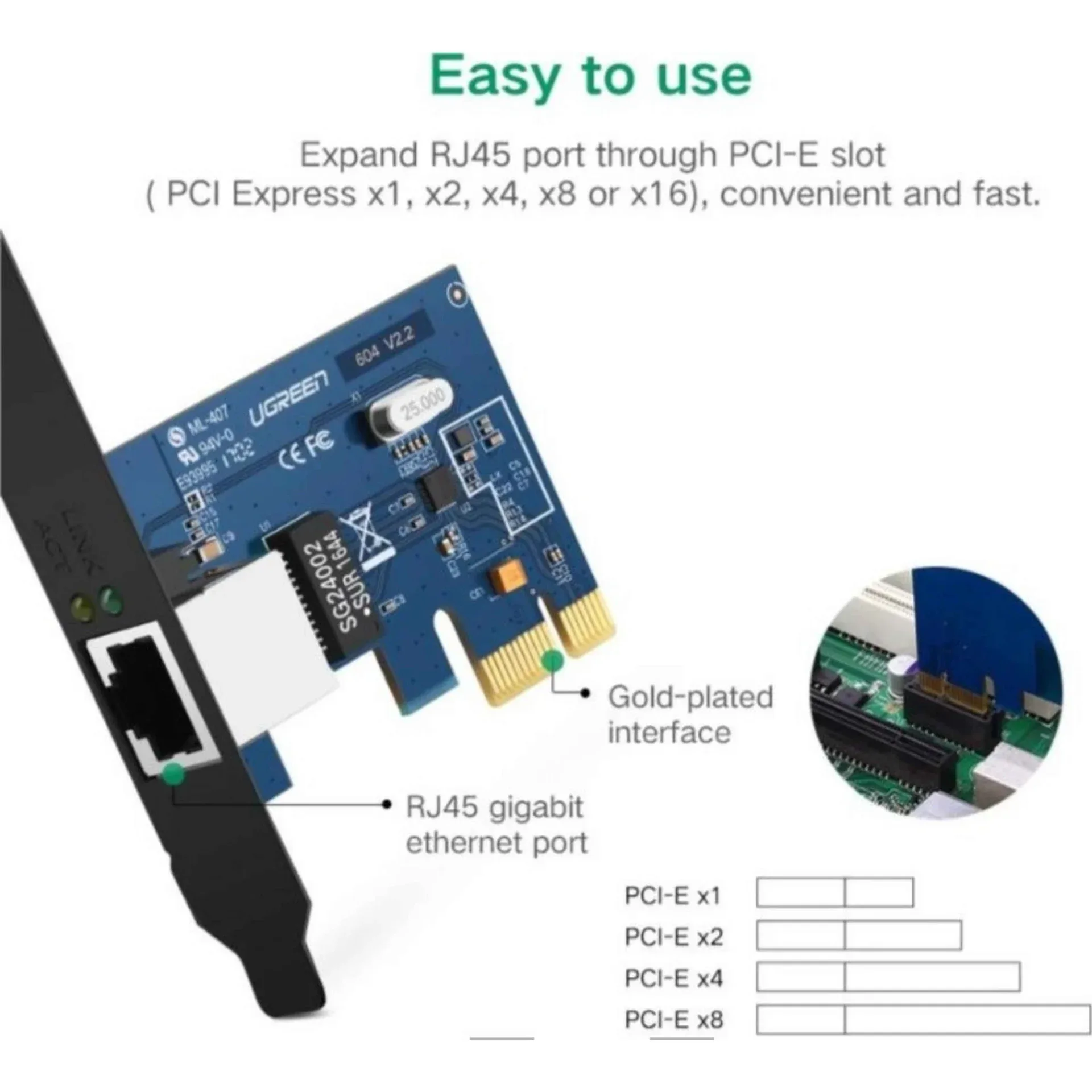 UGreen Gigabit PCI Express Network Adapter - Powerful Gigabit LAN Upgrade — image 3