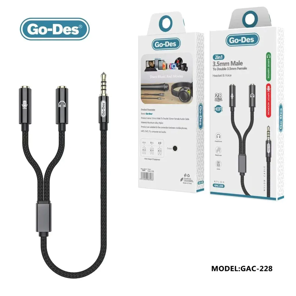 Go Des Gac-228 2 in 1 3.5 Mm Female to Male - Genuine Professional Edition — image 1
