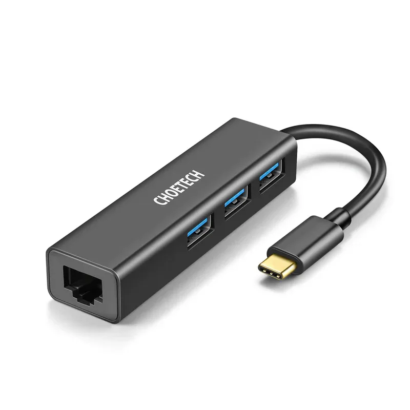 CHOETECH 4 In 1 USB-C Multiport Adapter U02BK HUB-U02 - Compact USB-C Expansion Hub — image 1