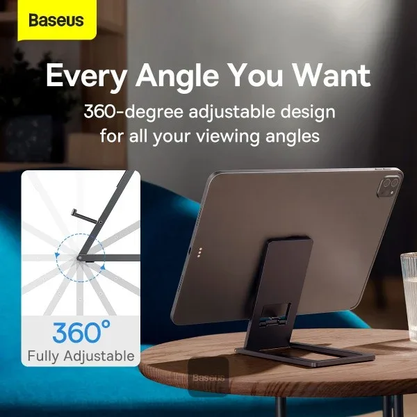 BASEUS Foldable Metal Desktop Holder BA.LUKP000013.GY – Genuine Adjustable Phone Stand — image 3