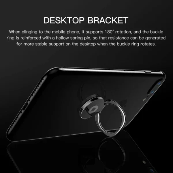 BASEUS Privity Ring Phone Car Holder 180° Rotation BA.SUMQ-0S.SL – Genuine Metal Phone Ring Holder — image 2