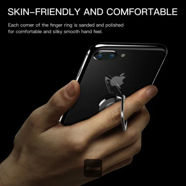 BASEUS Privity Ring Phone Car Holder 180° Rotation BA.SUMQ-0S.SL – Genuine Metal Phone Ring Holder — image 3