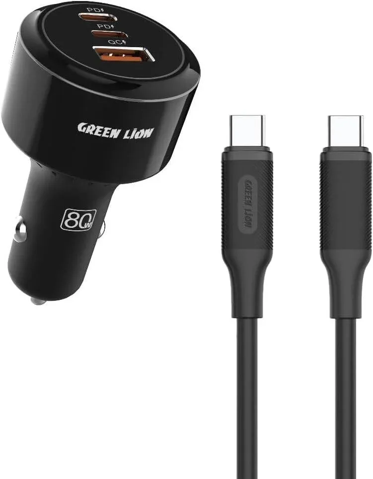 GREEN LION ROADEX TRIPLE PORT CAR CHARGER 80W GL-CC10 – Powerful Fast Charging Adapter — image 3