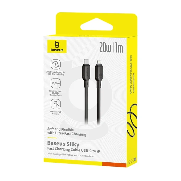 BASEUS 2M Silky Fast USB-A to Lightning Cable 2.4A BA.P10377702213-01.WT - Genuine Fast Charging Cable — image 4