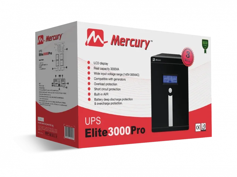 Mercury Elite 3000VA Pro 3KVA UPS Backup — image 3