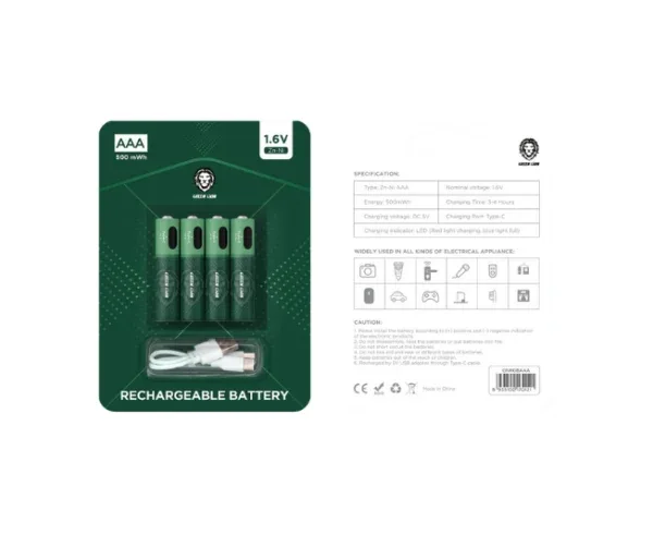 Green Lion 1.6V AA USB-C Rechargeable Battery – Long Lasting Smart Power — image 4