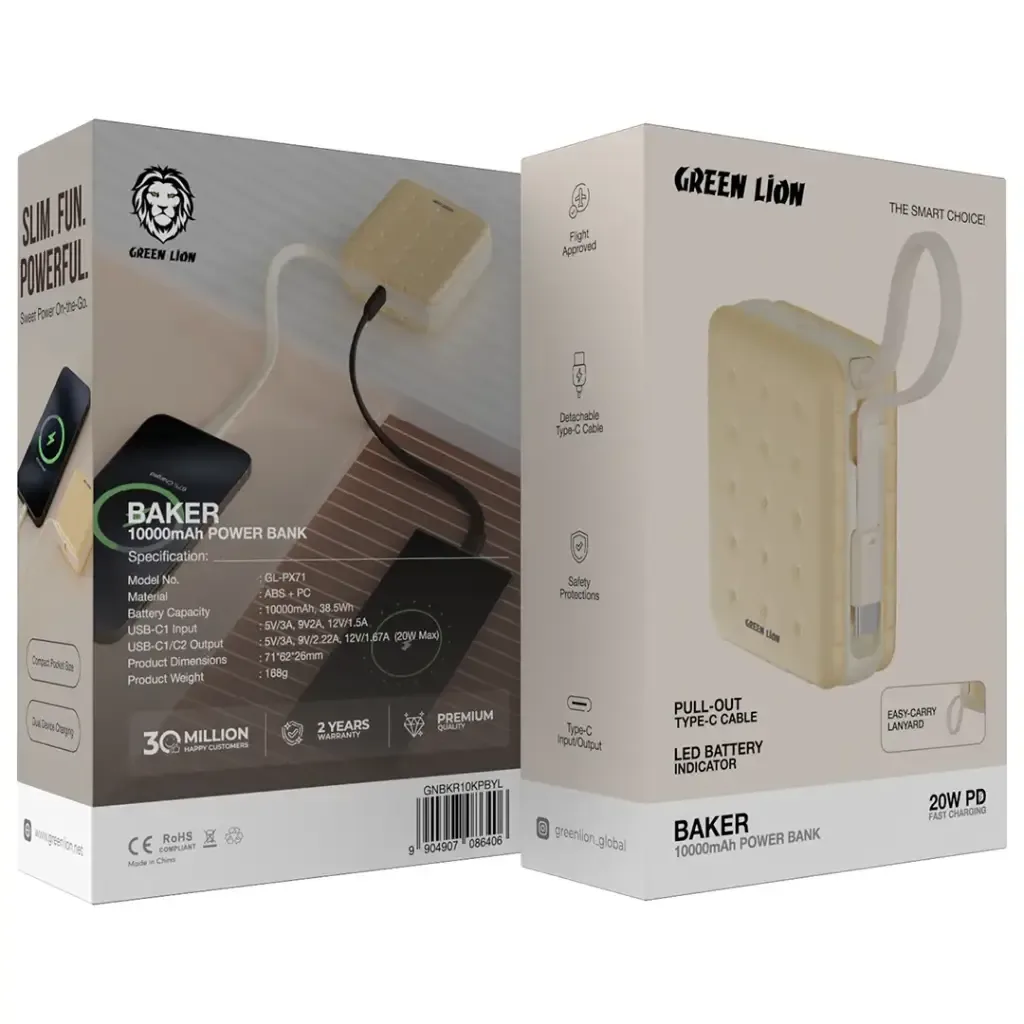 Green Lion Baker PD 20W 10000mAh Power Bank GL-PX71 – Fast Charging Portable Power — image 2
