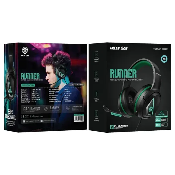 Green Lion Runner Wired Gaming Headphone Gl-Hp62 – Powerful Stereo Gaming Headset — image 3
