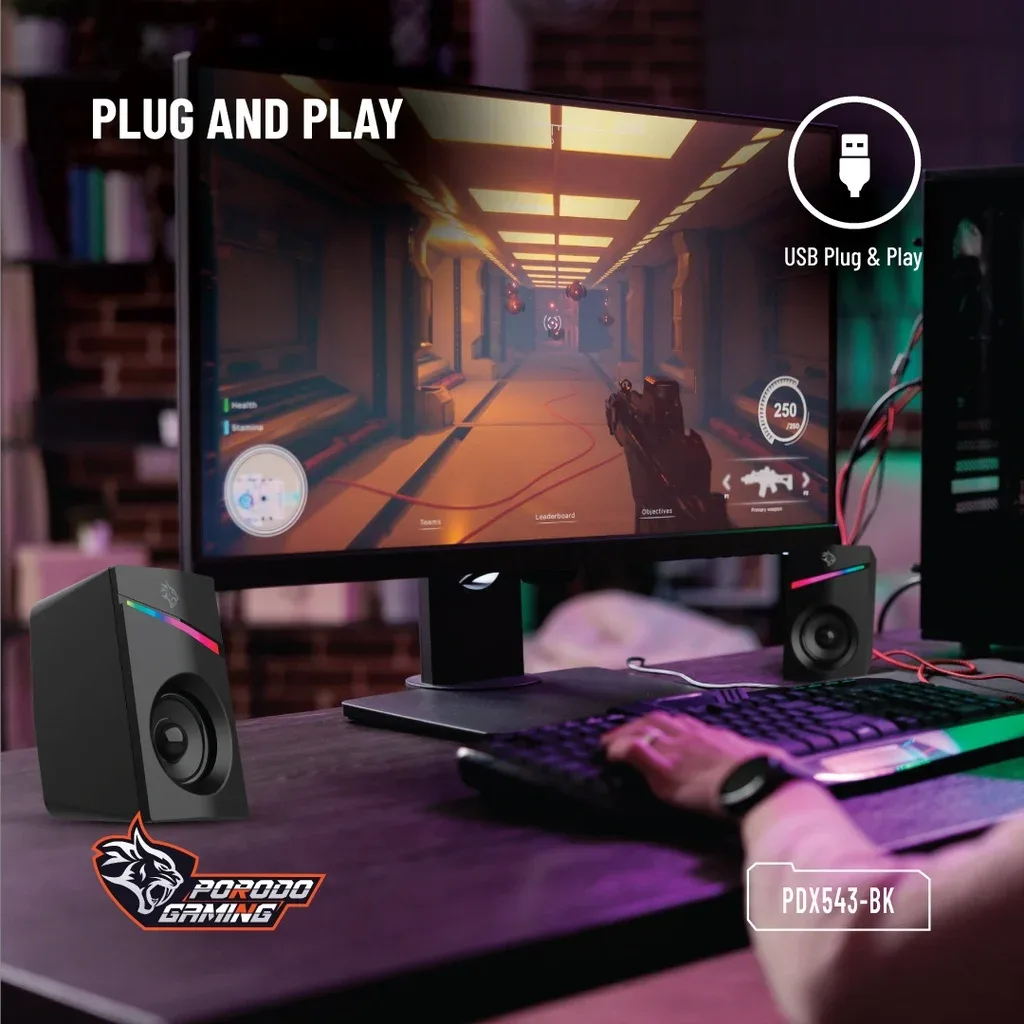 Porodo Stereo Gaming Speakers PDX543 - Powerful Speaker — image 5