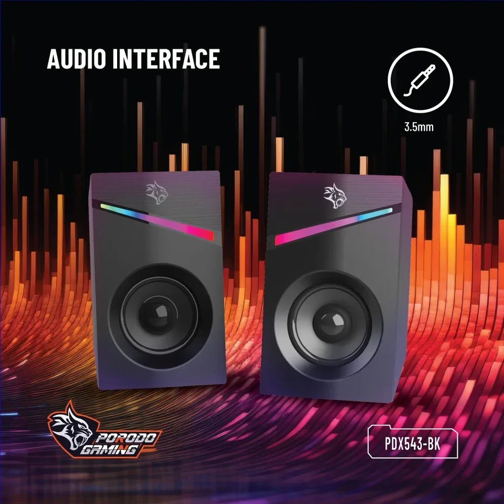 Porodo Stereo Gaming Speakers PDX543 - Powerful Speaker — image 3