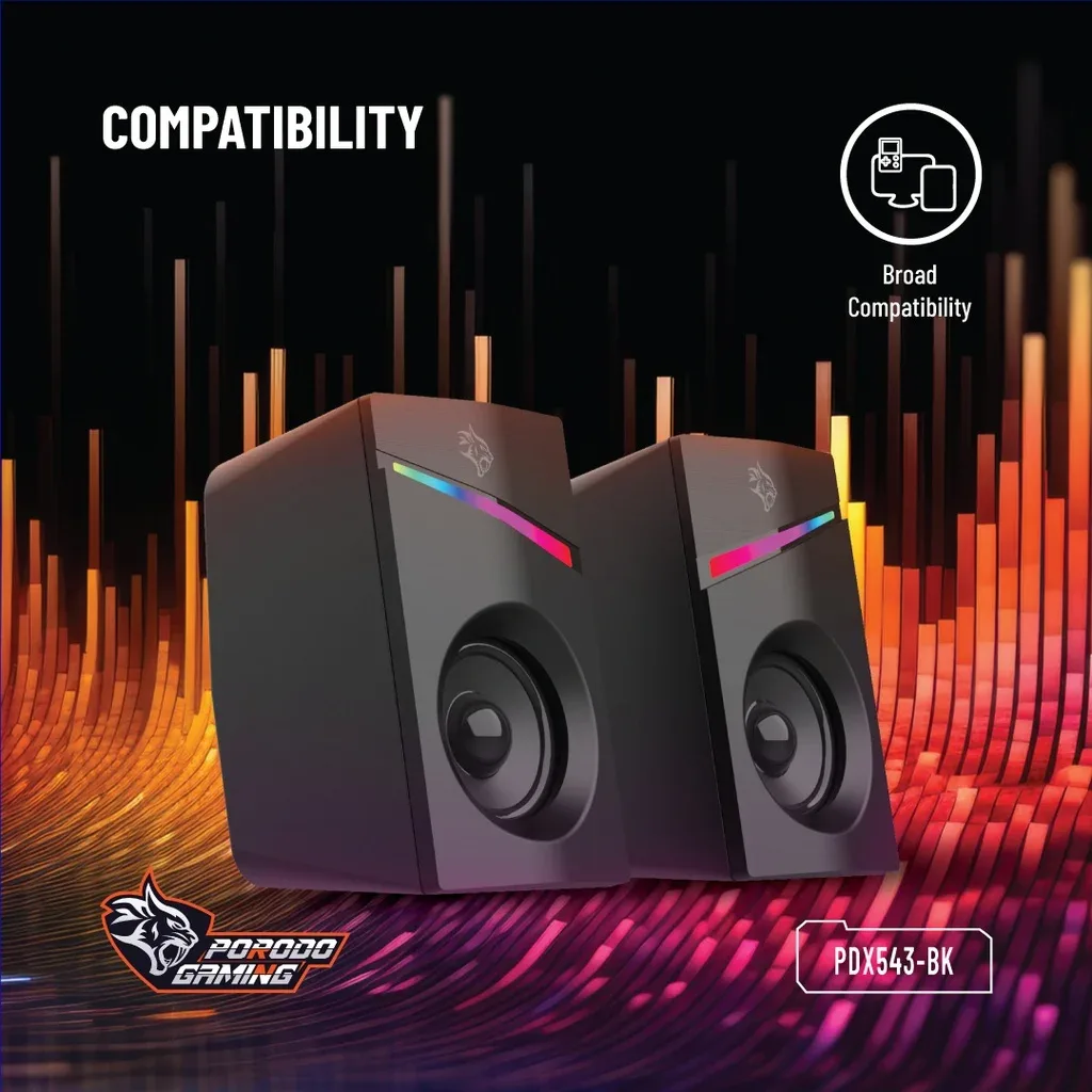 Porodo Stereo Gaming Speakers PDX543 - Powerful Speaker — image 4
