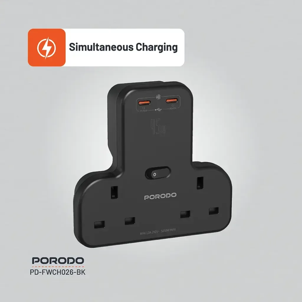 Prodo MULTI-PORT Wall Socket FWC026 PD-FWCH026-BK - Official Wall Socket — image 3