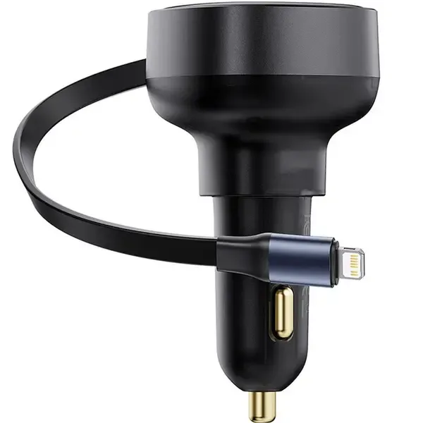 BASEUS Car Charger 55W Retractable Lightning Cable BA.C00057803111-00.BK – Genuine Fast Charger — image 4