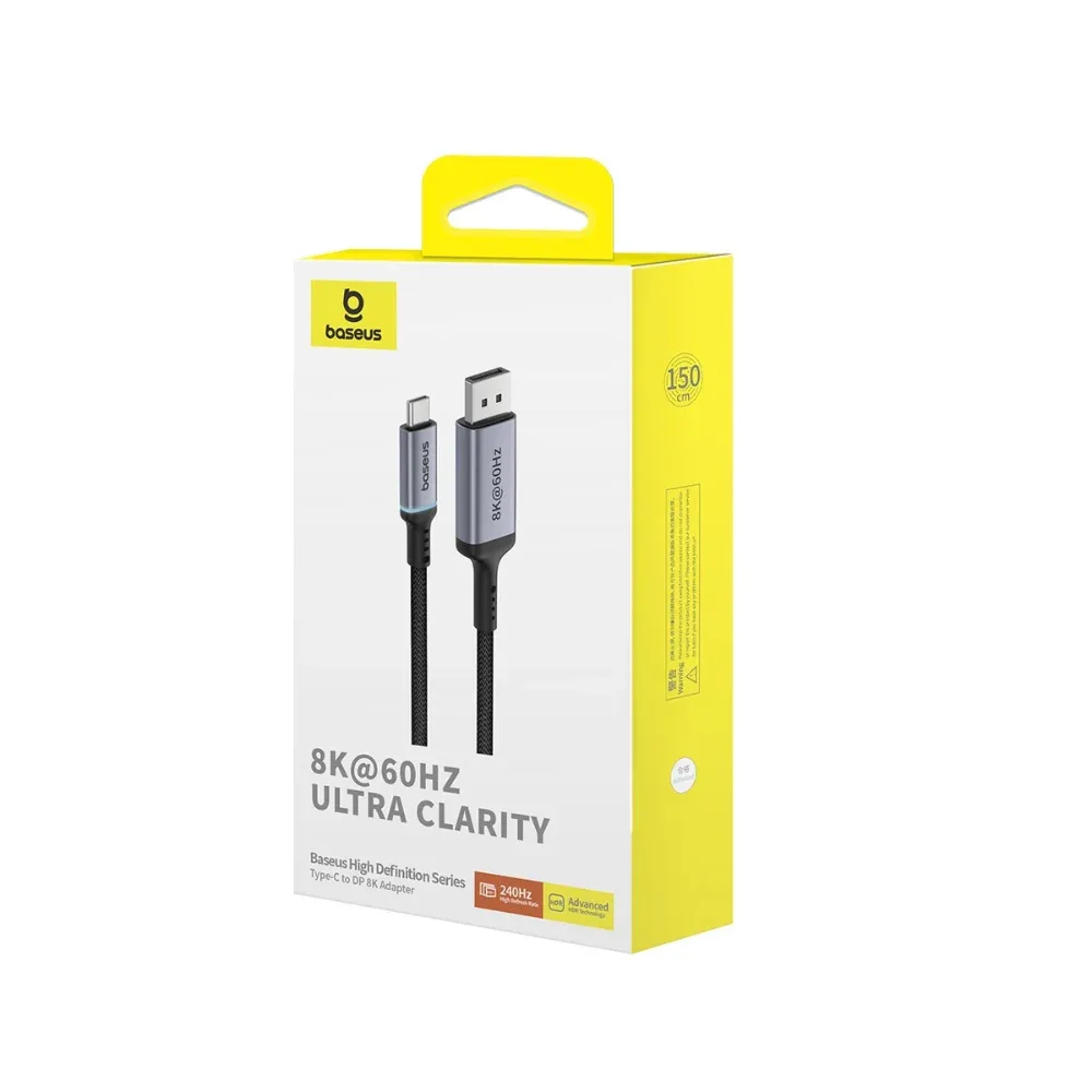 BASEUS 8K 60Hz Type-C to DisplayPort Cable 150CM – Genuine Ultra HD Display Cable — image 3