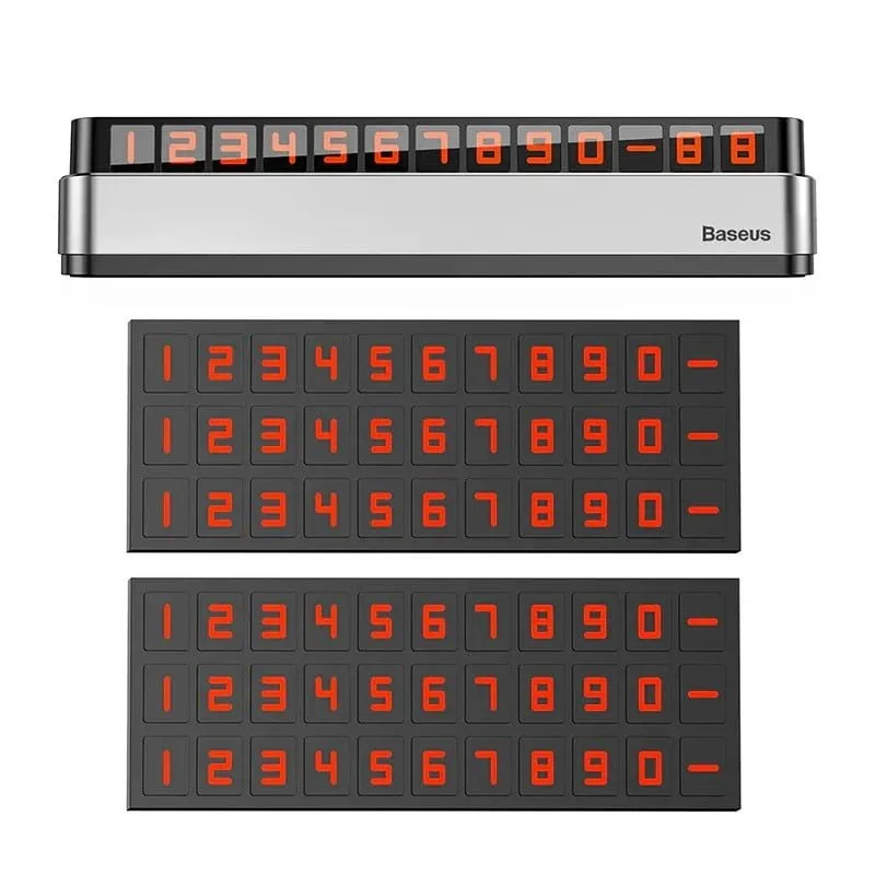 BASEUS Temporary Parking Number Plate BA-ACNUM-B0S.SL – Genuine Hidden Parking Card — image 1