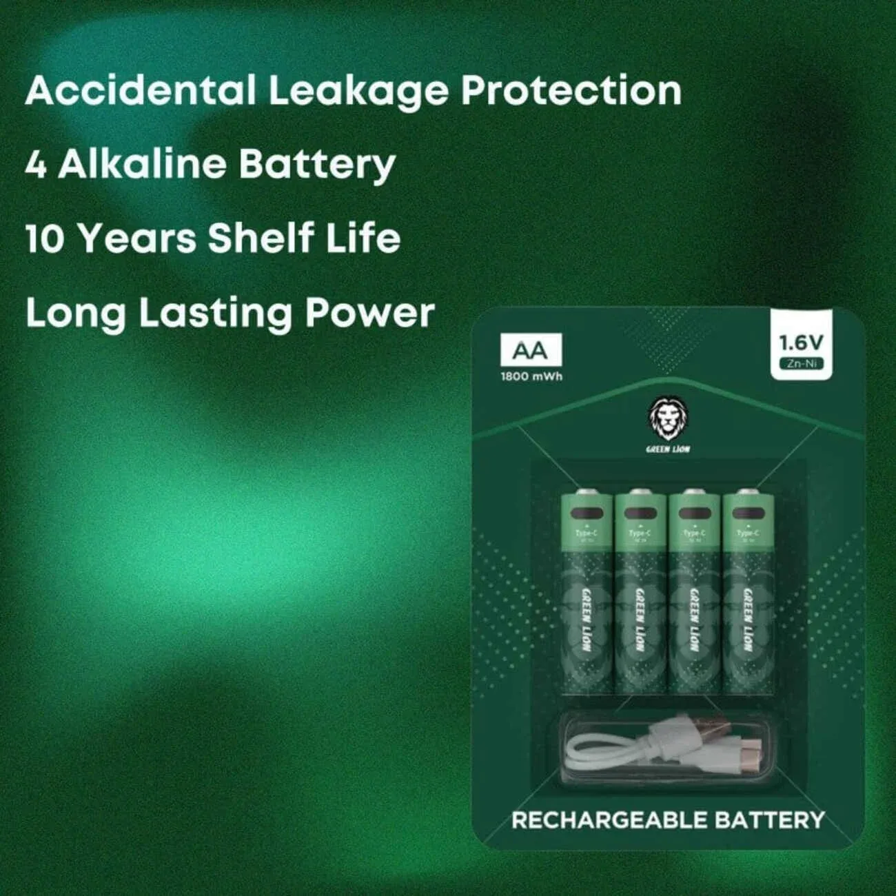 Green Lion 1.5V AA Alkaline Battery 4 LR6 – Long Lasting Reliable Power — image 4