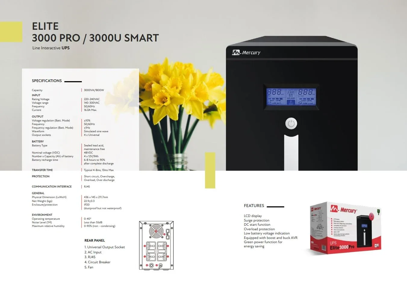 Mercury Elite 3000VA Pro 3KVA UPS Backup — image 2