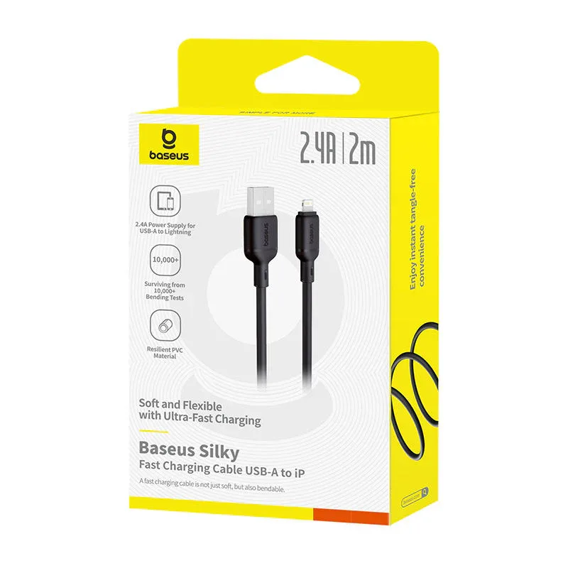 BASEUS Silky Fast USB-A to Lightning Cable 2.4A 1M BA.P10377702113-00.BK - Genuine Fast Charging Cable — image 3