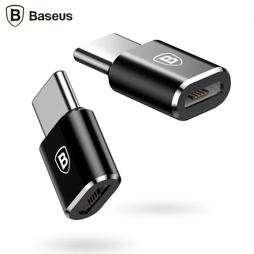 BASEUS Mini Micro Female to Type-C Male Adapter Converter BA.CAMOTG-01.BK - Genuine OTG Adapter — image 2