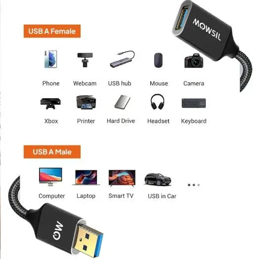 MOWSIL USB 3.0 Extension Cable 3 Meter – High-Speed USB Extension Cable — image 4
