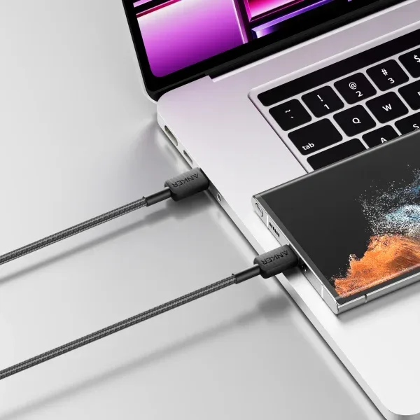ANKER 322 USB-C to USB-C 3ft Cable A81F5H11 – Braided Fast Charging — image 2
