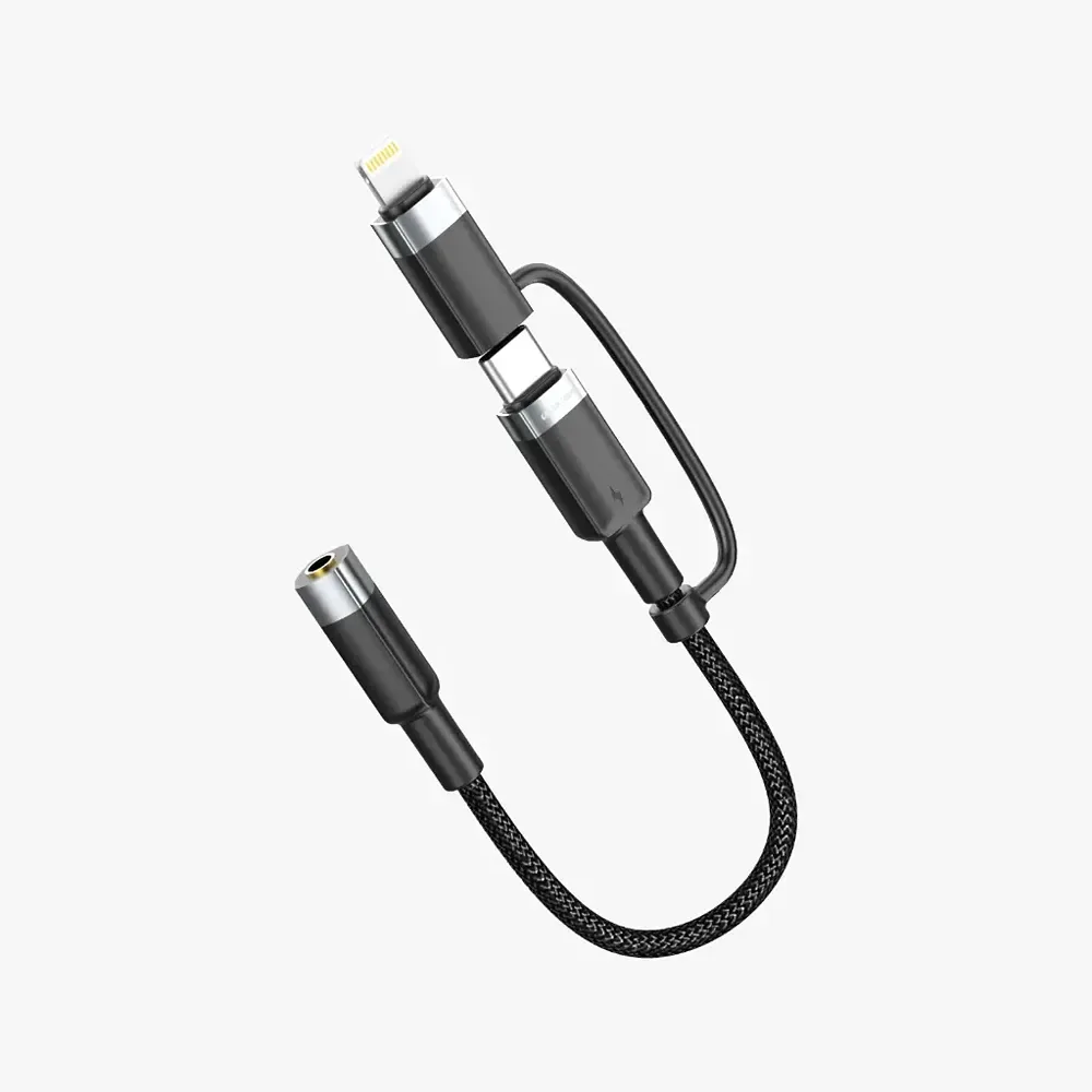 Green Lion 2 in 1 Audio Cable 12cm (USB-C & Lightning to 3.5mm Jack) — image 4