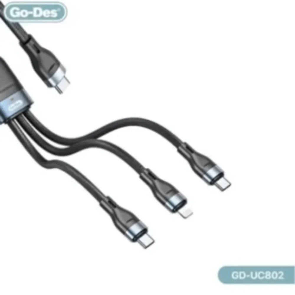 GO-DES GD-UC827 3 In 1 Super Fast Cable 2M — image 1