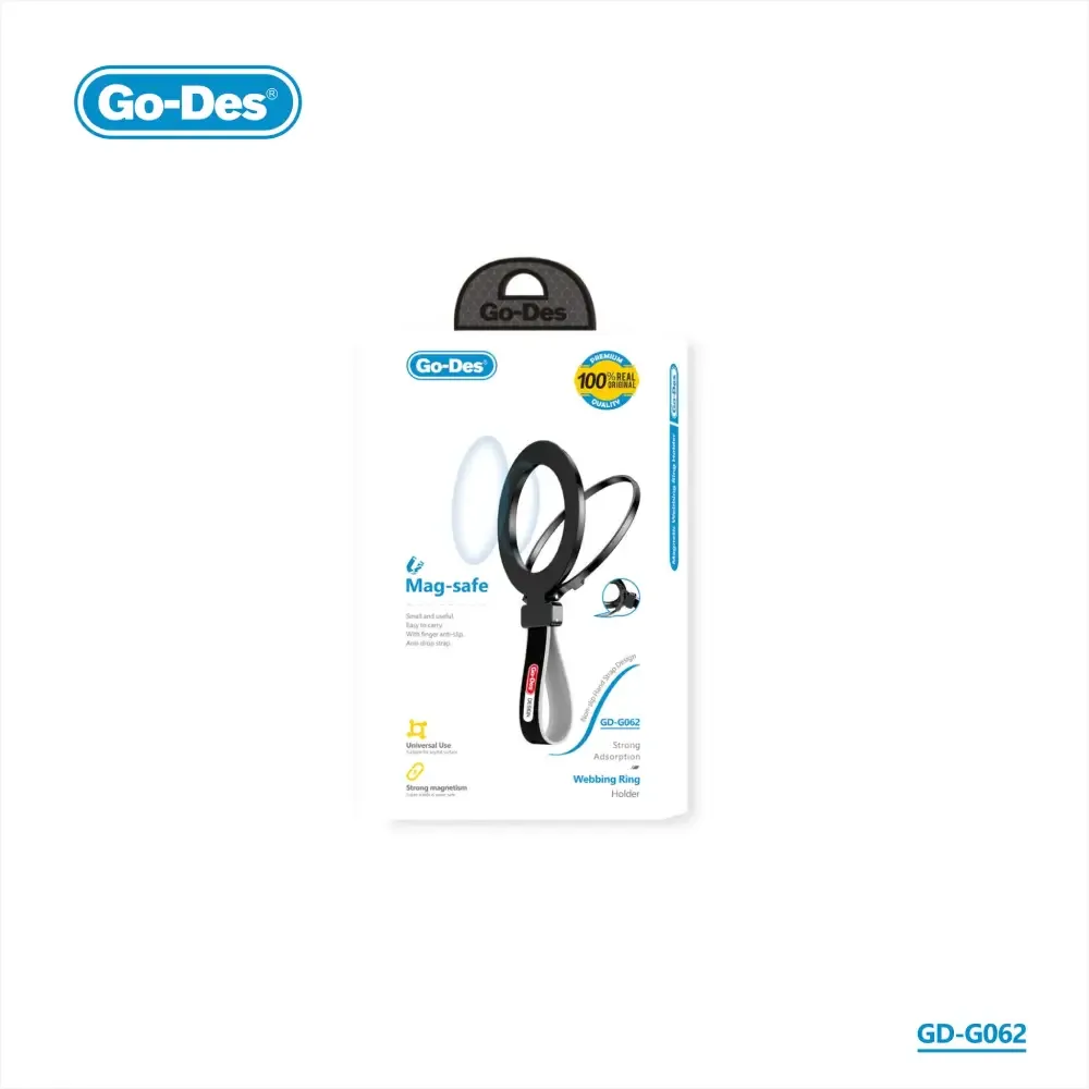 GO DES GD-G062 MagSafe Webbing Ring Holder Compatible Finger Grip Foldable Stand for All Smartphones — image 2