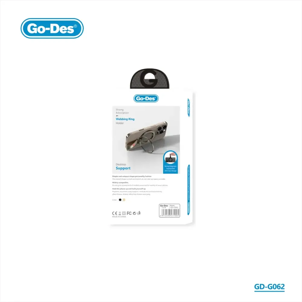 GO DES GD-G062 MagSafe Webbing Ring Holder Compatible Finger Grip Foldable Stand for All Smartphones — image 3