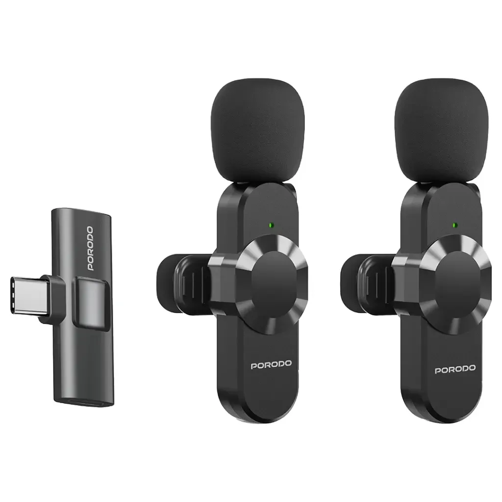 Porodo Audix Pro Lavalier Dual Microphone USB-C with Lightning Converter — image 1