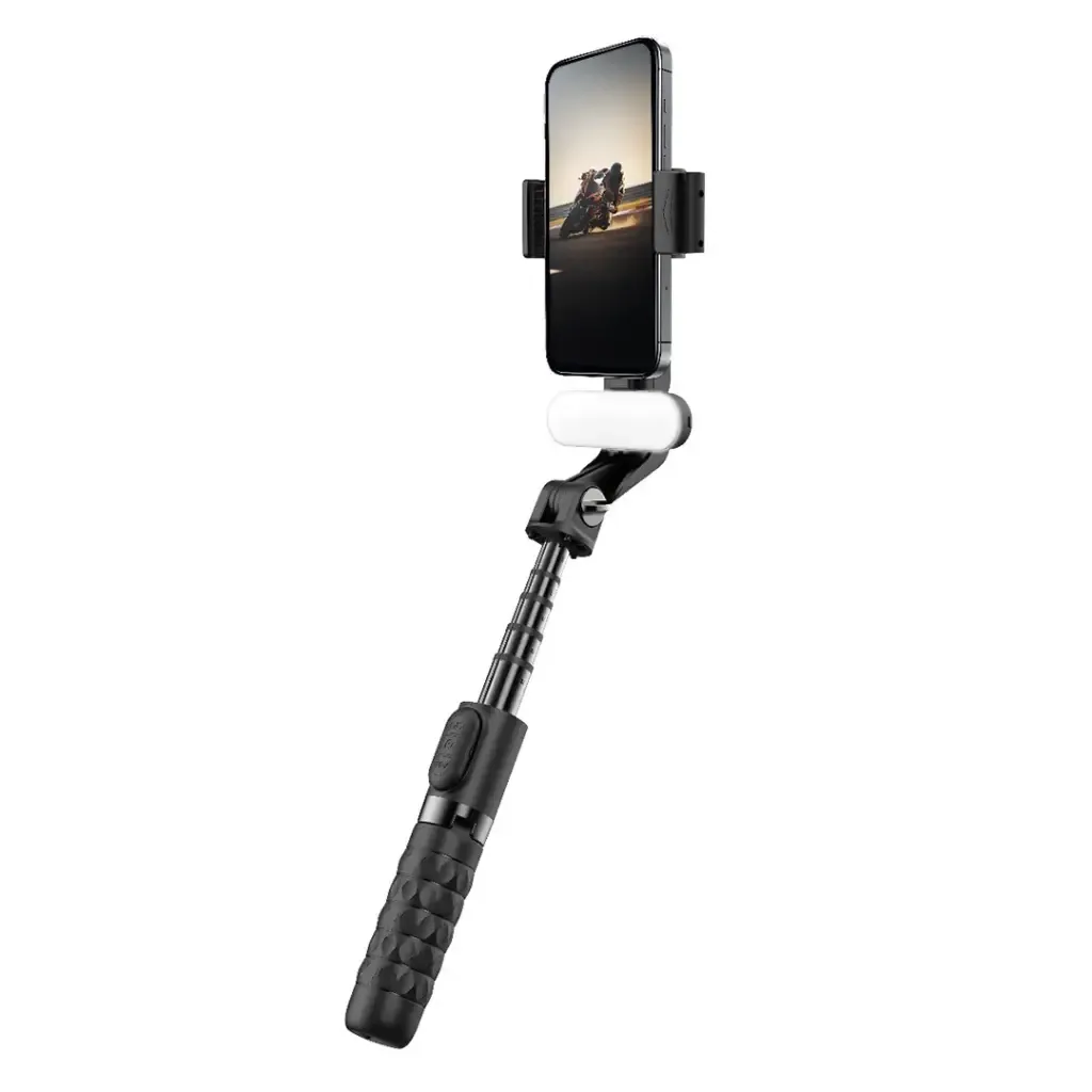 PORODO QuadBase Gimbal Stabilizer Detachable Fill Light Black LFS148 – Professional Smartphone Gimbal — image 1