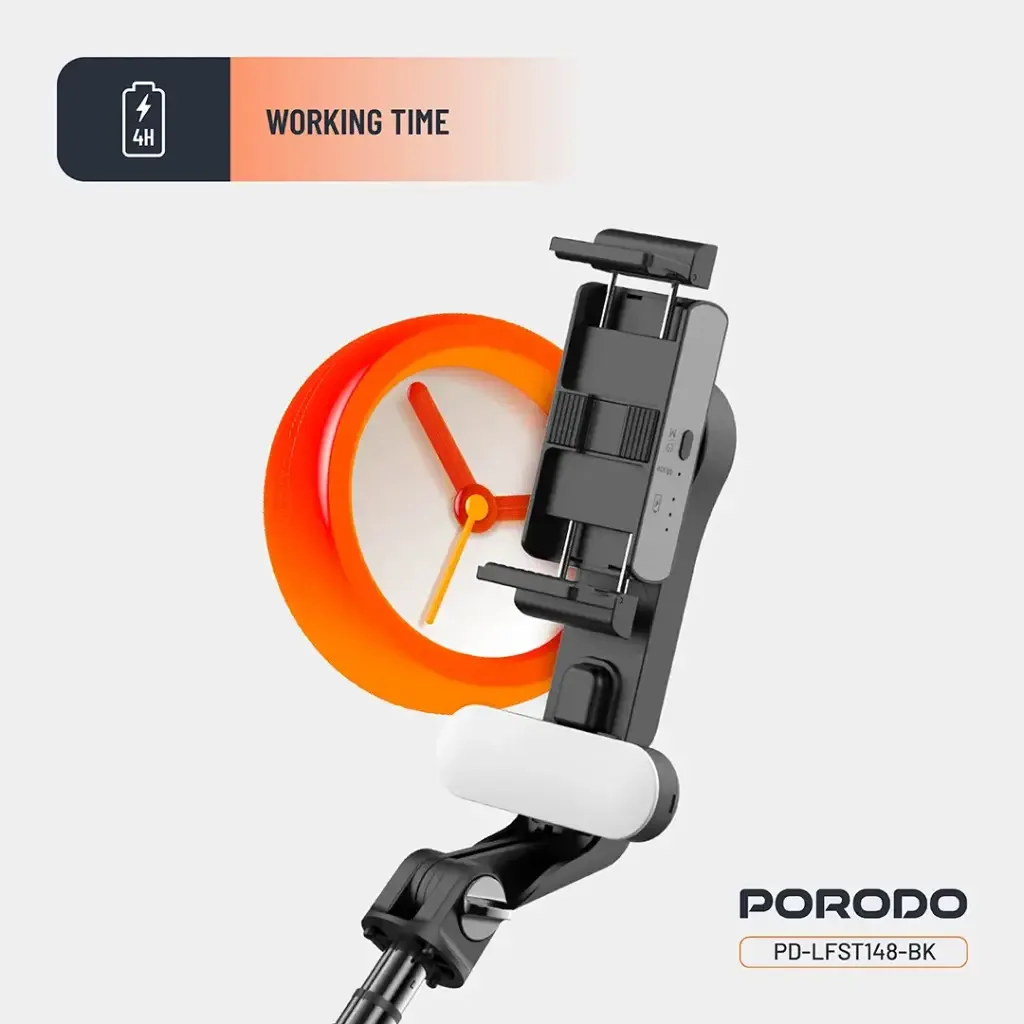 PORODO QuadBase Gimbal Stabilizer Detachable Fill Light Black LFS148 – Professional Smartphone Gimbal — image 4