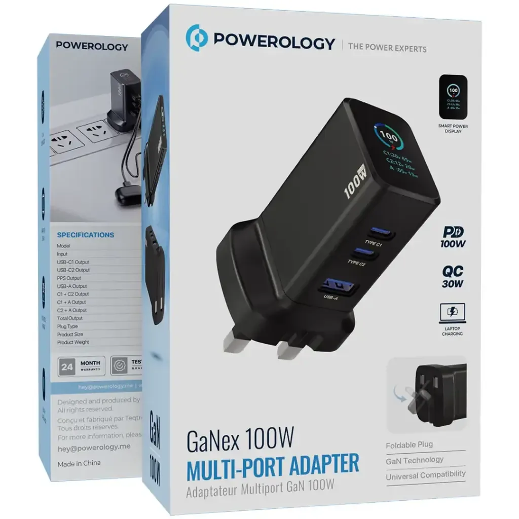 Powerology GaNEX 100W Multi-Port PD 100W QC 30W Charger — image 2