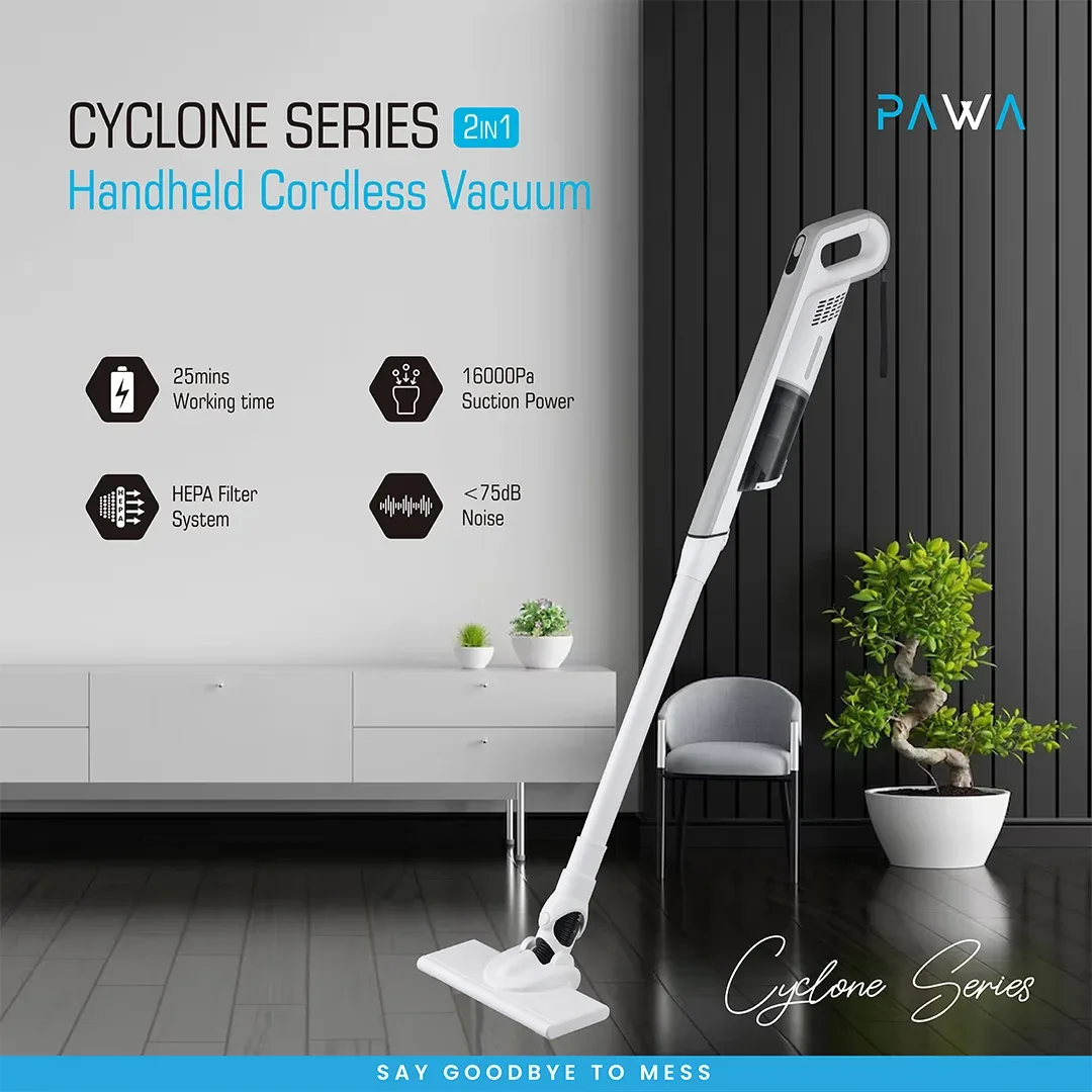 PAWA Cyclone Series 2-in-1 Handheld Vacuum Cleaner PW-CSVC164L-WH – Powerful Cordless Cleaning — image 2