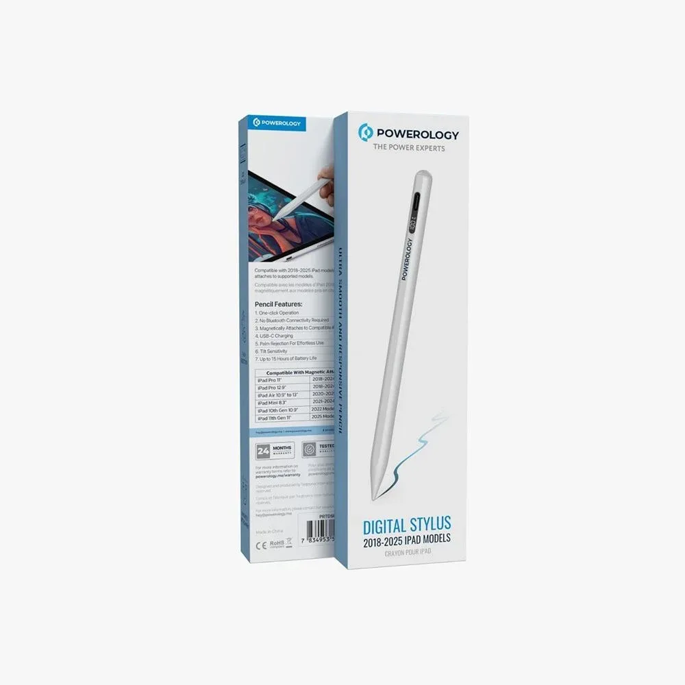 Powerology Digital Stylus Pencil for iPad (2018-2025 Models) - Precision Drawing & Writing Pen — image 2