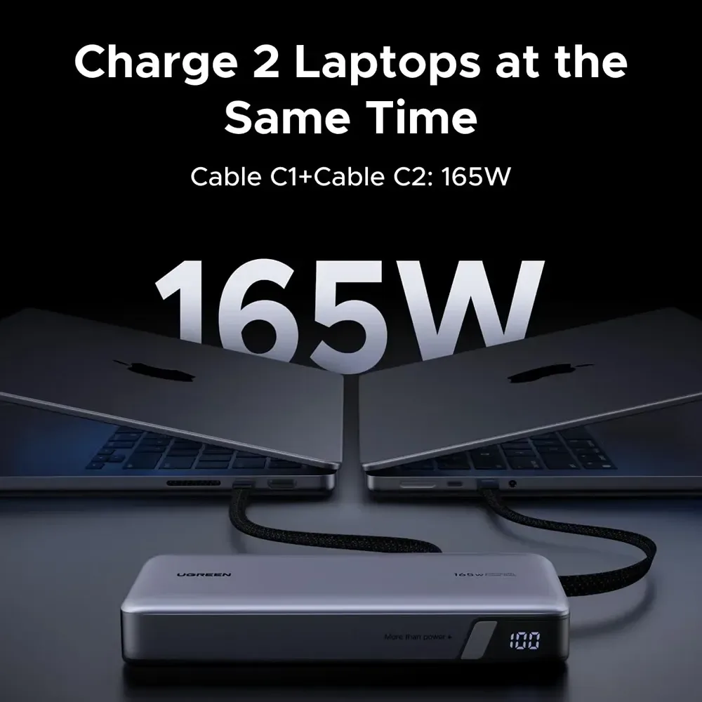 UGREEN Nexode 25000mAh 165W Power Bank with Built-in USB-C Cables — image 4