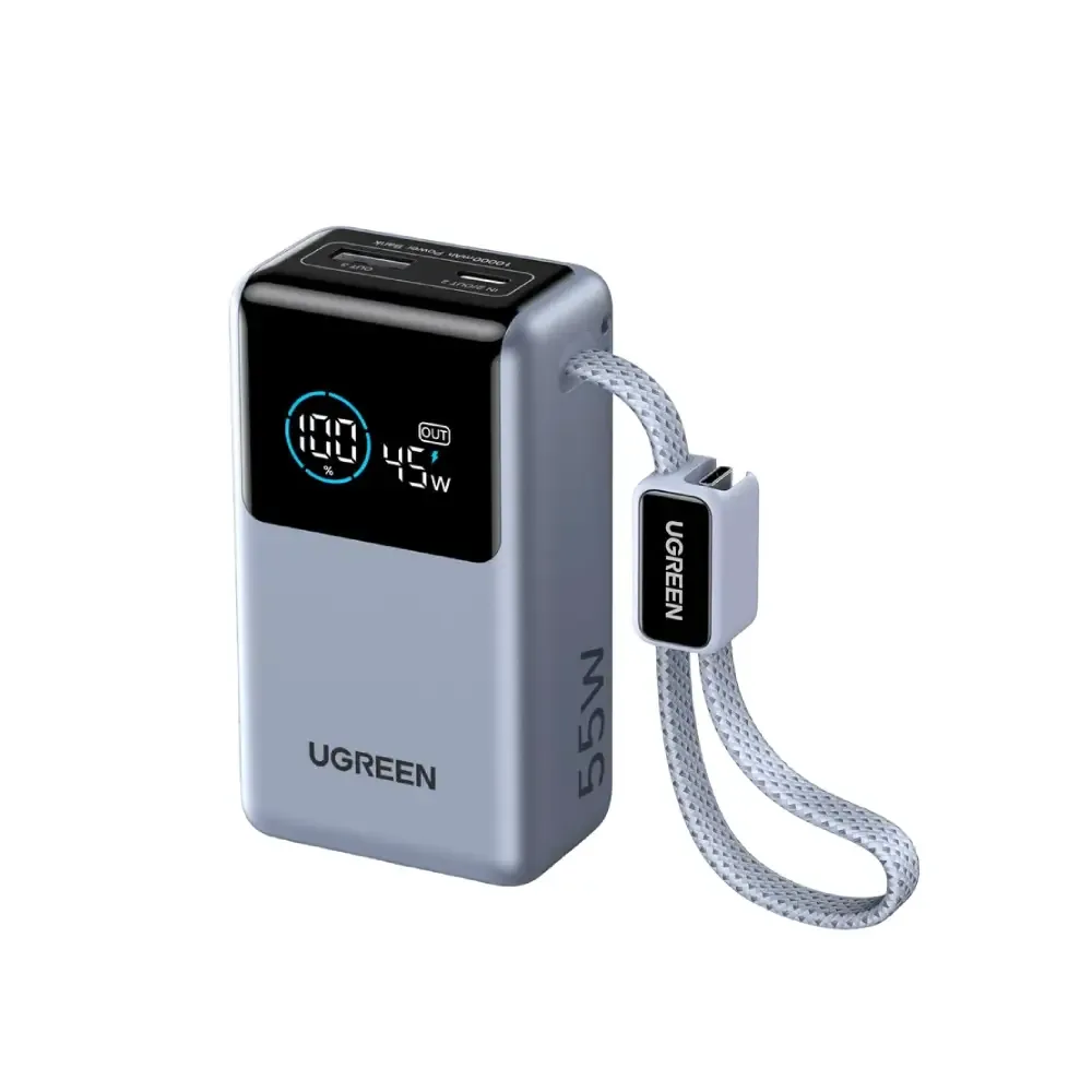 UGREEN 10000mAh 55W Power Bank with Built-in USB-C Cable — image 2