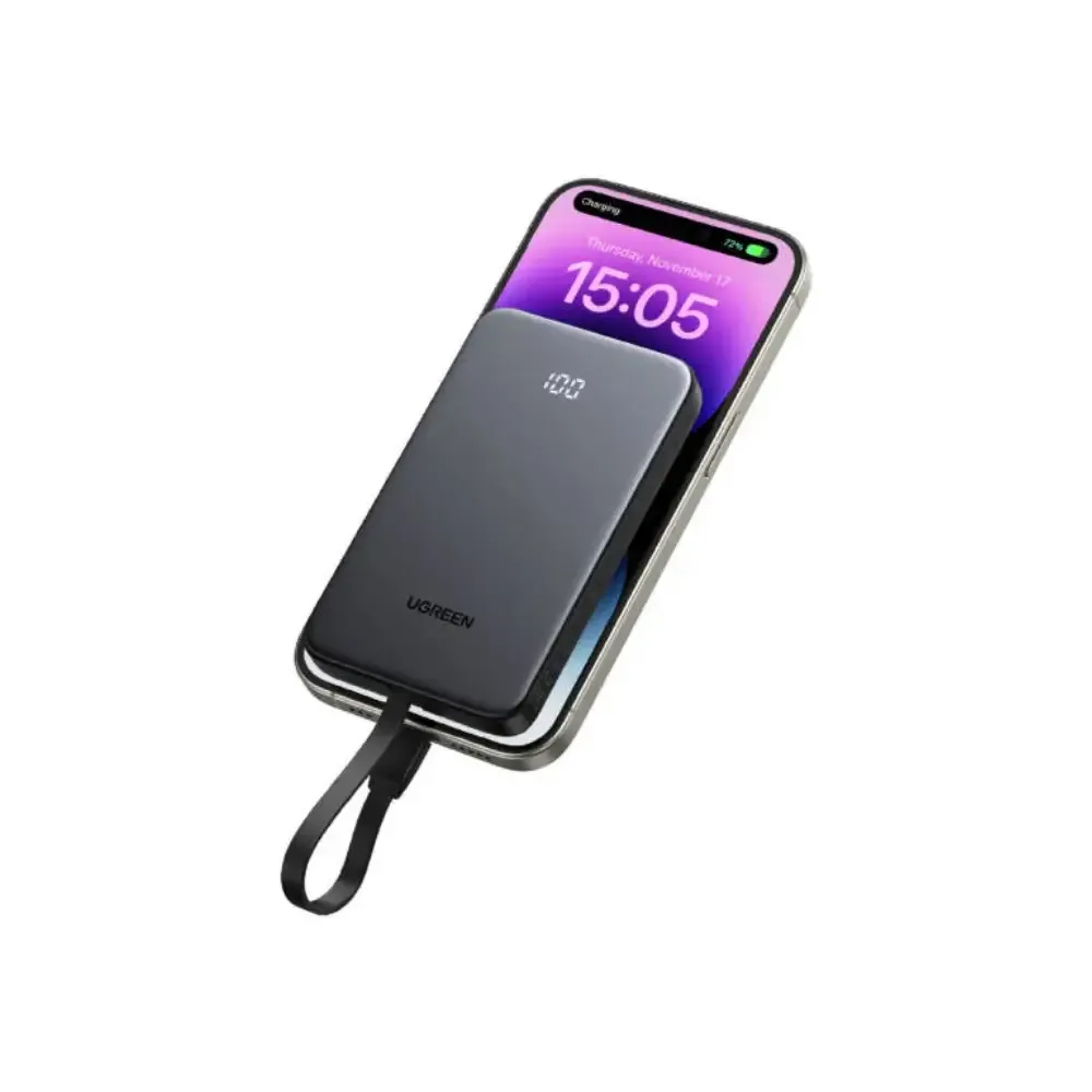 UGREEN 10000mAh 20W 1C1A Power Bank with Built-in Cable — image 3