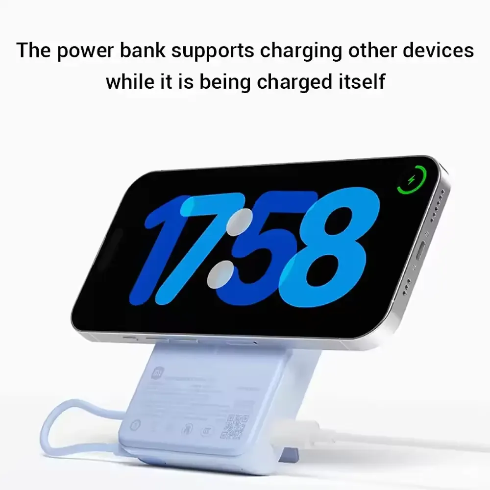 Xiaomi Magnetic Power Bank 10000mAh with Built-In Stand, Wireless Magnetic Fast Charging Battery Pack, USB-C Charging, Portable Power Bank for Smartphones — image 5