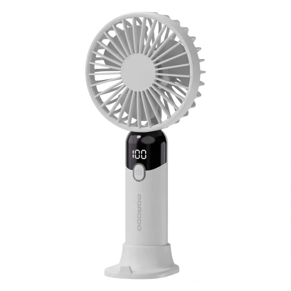 Porodo Chillo Air Portable Handheld Fan with Base, Rechargeable Mini Cooling Fan — image 1