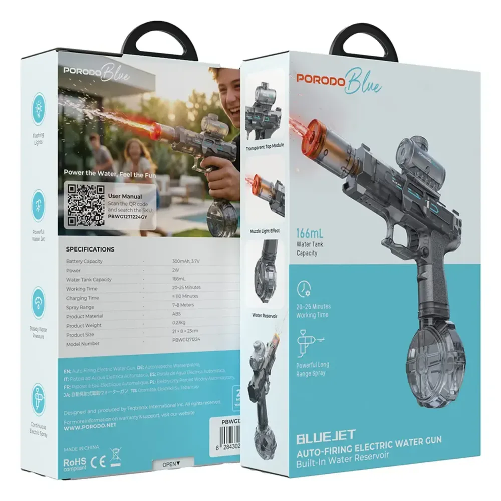 Porodo BlueJet Auto-Firing Electric Water Gun 166mL — image 3